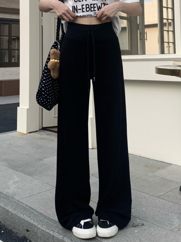 Versatile High Waist Slim Straight Casual Pants for Women - Summer Narrow Long Trousers for Effortless Style