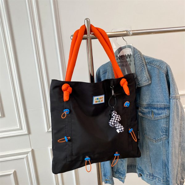 Versatile Large Capacity Nylon Canvas Tote Bag for Women - Summer Casual Shoulder Handbag, Ideal for Students and Everyday Use