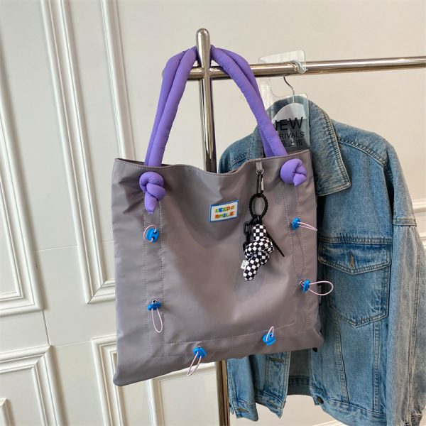 Versatile Large Capacity Nylon Canvas Tote Bag for Women - Summer Casual Shoulder Handbag, Ideal for Students and Everyday Use