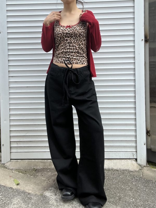 Versatile Loose Fit Wide-Leg Sweatpants with Drawstring - Solid Color, Thin Fabric, Floor-Length, Straight-Leg Style for Women