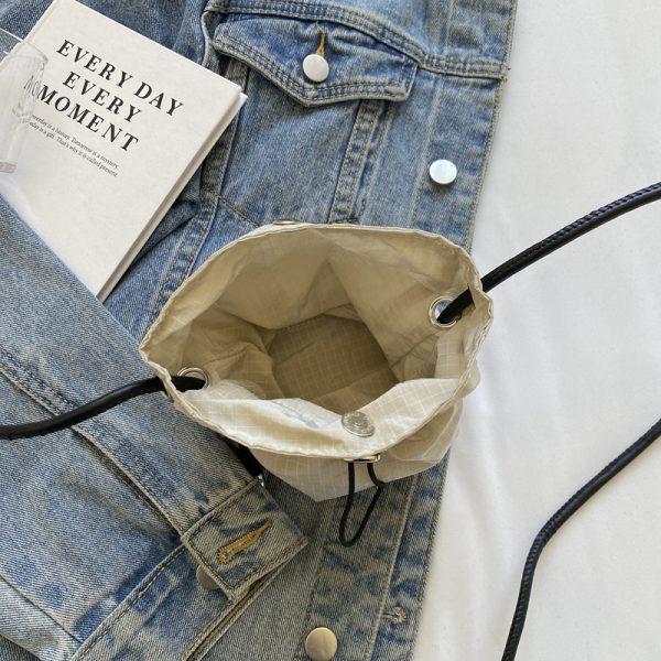Versatile Nylon Canvas Mini Crossbody Bag - Casual Vertical Phone Bag & Headphone Holder - Trendy Minimalist Shoulder Bag