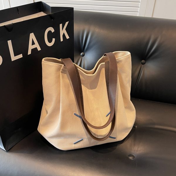Versatile Women's Canvas Tote Bag - Large Capacity Casual Shoulder Bag for Commuting & Everyday Use