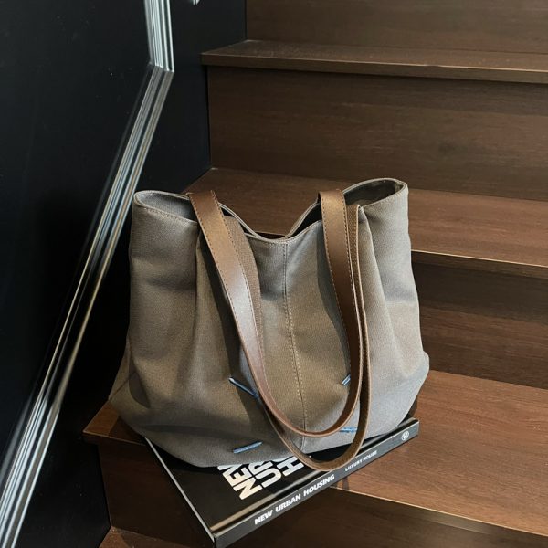 Versatile Women's Canvas Tote Bag - Large Capacity Casual Shoulder Bag for Commuting & Everyday Use