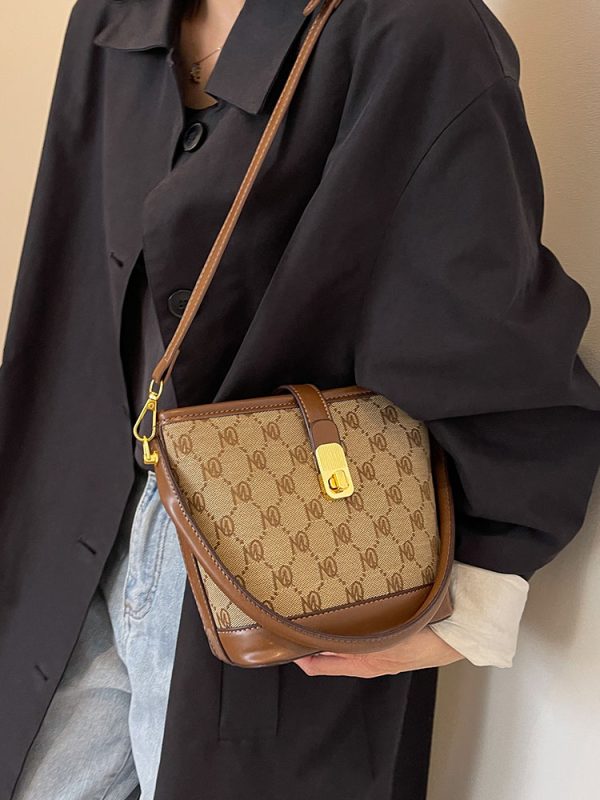 Versatile Women's Color-Blocking Bucket Bag - 2025 Trendy Casual Crossbody Handbag with High-End Appeal
