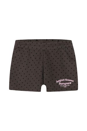 Vintage American Campus Style Polka Dot Embroidered Women's Casual Shorts - Trendy Slim Fit for Y2K and Retro Fashion