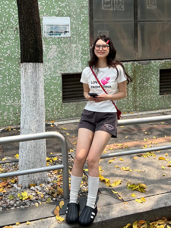 Vintage American Campus Style Polka Dot Embroidered Women's Casual Shorts - Trendy Slim Fit for Y2K and Retro Fashion