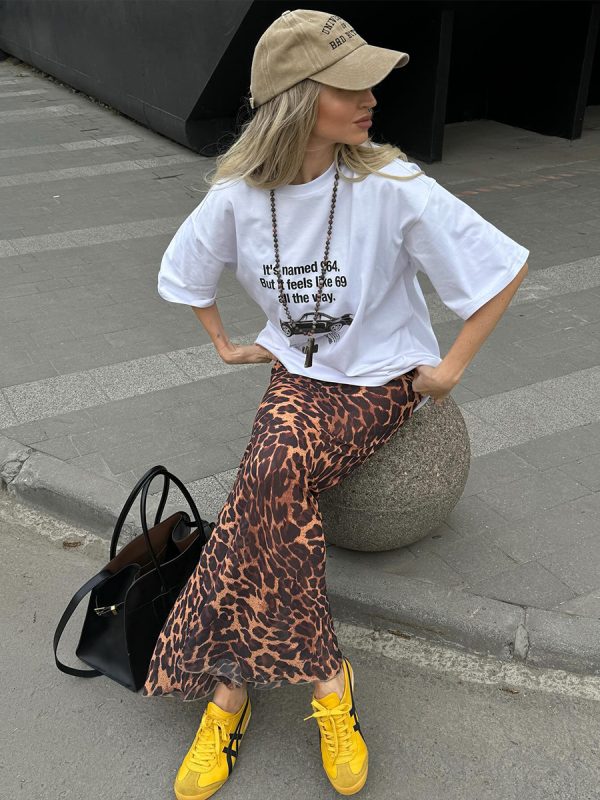 Vintage American Retro Car Pattern Oversized Short-Sleeve T-Shirt for Women - Summer Y2K Trendy Hot Girl Top