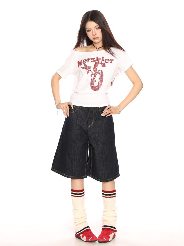 Vintage American-Style Wide-Leg Cargo Capri Pants for Women - Relaxed Fit Casual Slimming Versatile Summer Shorts