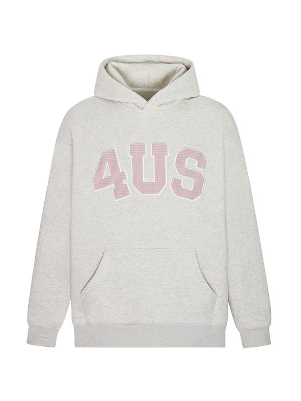 Vintage American Waffle Letter Logo Winter Fleece Loose Couple Hoodie - Retro Style, Cozy Unisex Sweatshirt