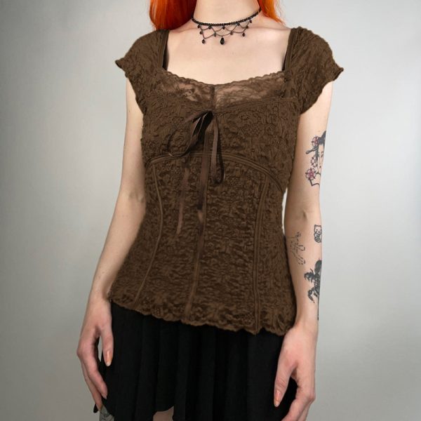 Vintage Brown Straight Long Skirt for Women with Back Slit, Low Waist Design, Retro Style, Perfect for 90s and Y2K Fashion