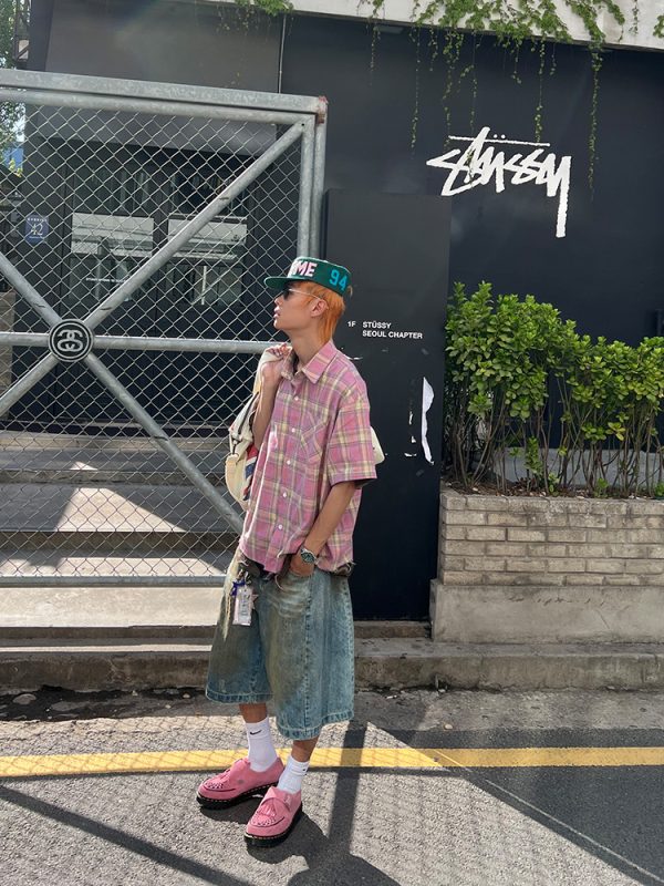 Vintage Dirty Dyed Wide-Leg Denim Capris for Men and Women - Casual Loose Fit Straight-Leg Summer Shorts, American Style