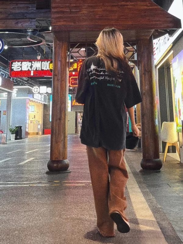 Vintage Distressed Short Sleeve T-Shirt for Men and Women - 2025 Summer American Streetwear Hip Hop High Street Fashion