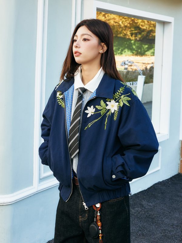 Vintage Double-Sided Striped Jacket with High-Intelligence 3D Embroidery | Old Money Style Fashion Outerwear