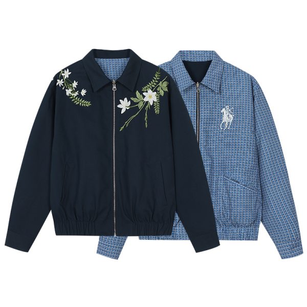 Vintage Double-Sided Striped Jacket with High-Intelligence 3D Embroidery | Old Money Style Fashion Outerwear