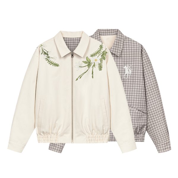Vintage Double-Sided Striped Jacket with High-Intelligence 3D Embroidery | Old Money Style Fashion Outerwear