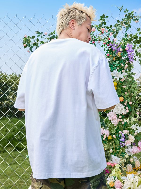 Vintage Embroidered Letter Short Sleeve T-Shirt for Men and Women, Heavyweight Streetwear, Y2K Hip Hop Style, Summer 2025 Fashion