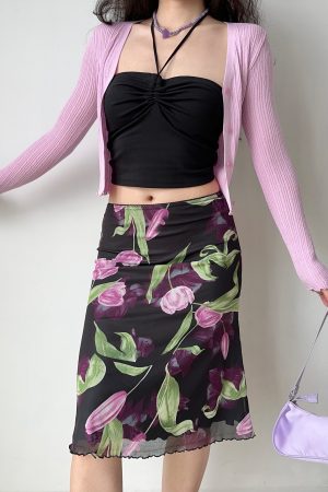 Vintage Floral Fish Tail Skirt for Women - A-line Lace Short Skirt in European and American Style, Perfect for Summer Outfits