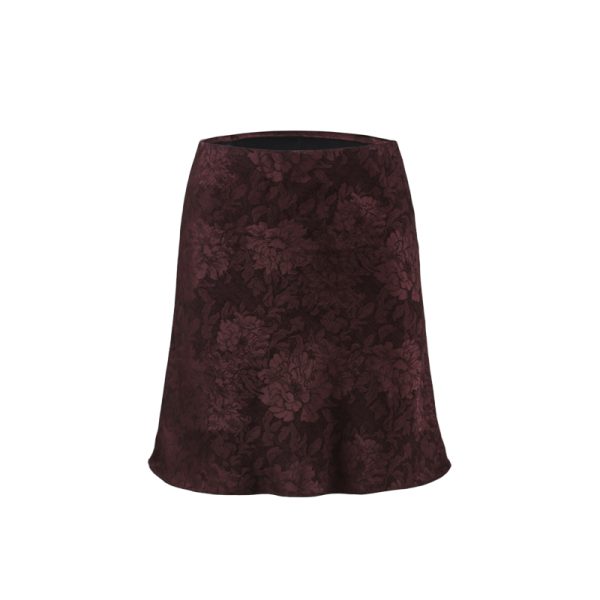 Vintage French Dark Pattern Printed High-Waisted A-Line Umbrella Skirt - Chic Retro Style for 90s & Y2K Fashion Lovers