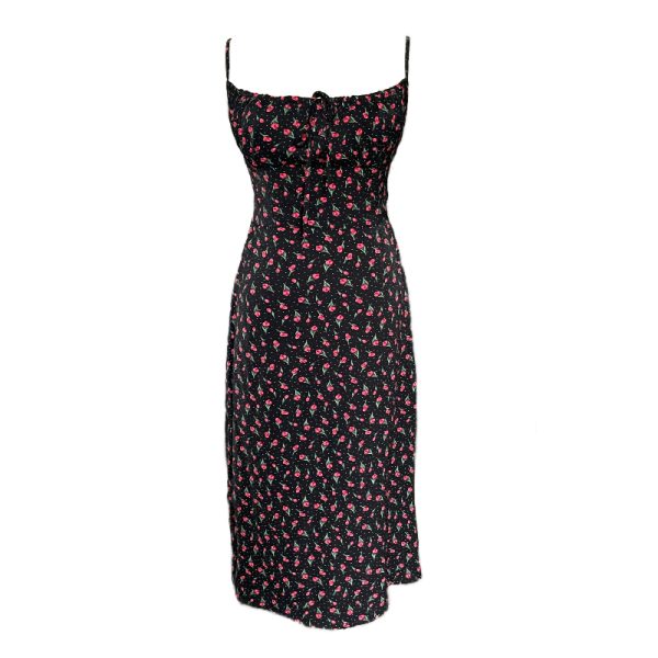 Vintage French Floral Spaghetti Strap Dress - Slim Elegant Long Dress with Waist-Cinching Design, Perfect for Y2K and Summer Styles