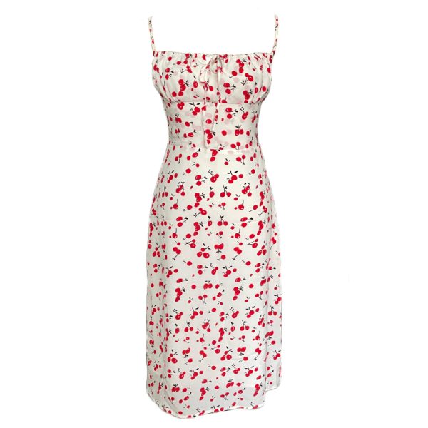 Vintage French Floral Spaghetti Strap Dress - Slim Elegant Long Dress with Waist-Cinching Design, Perfect for Y2K and Summer Styles