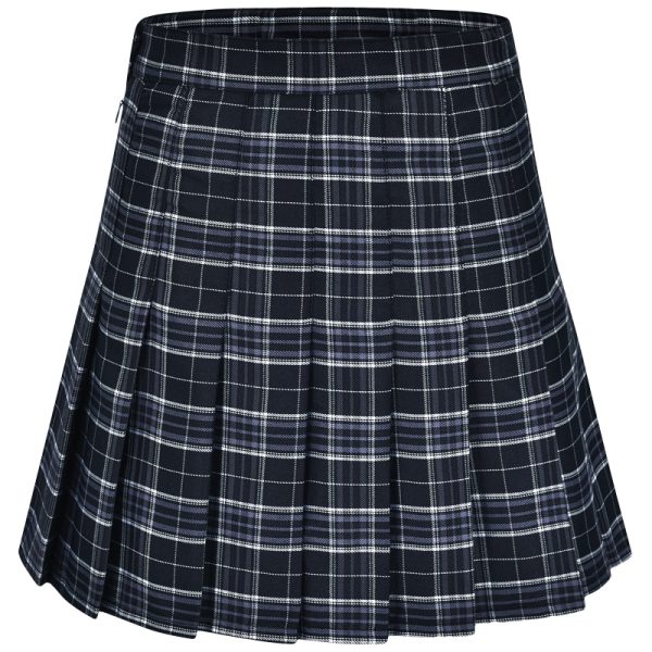 Vintage High Waist Side Tie Plaid Pleated Skirt for Women - Short 90s Inspired Skirt with Built-in Safety Pants