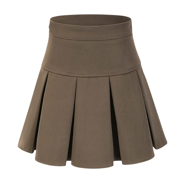 Vintage High-Waisted Pleated Skirt for Women - A-Line Short Skirt for Slimming & Leg-Lengthening - Versatile 90s Inspired Fashion