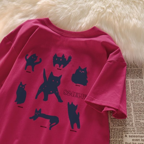 Vintage-Inspired Pure Cotton Loose Fit Short Sleeve T-Shirt for Men and Women, Plus Size, Niche Half-Sleeve Trendy Top