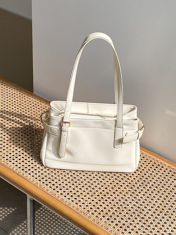 Vintage Korean Style Women's Tote Bag - High-End Large Capacity Handheld Commuter Shoulder Bag for 2025