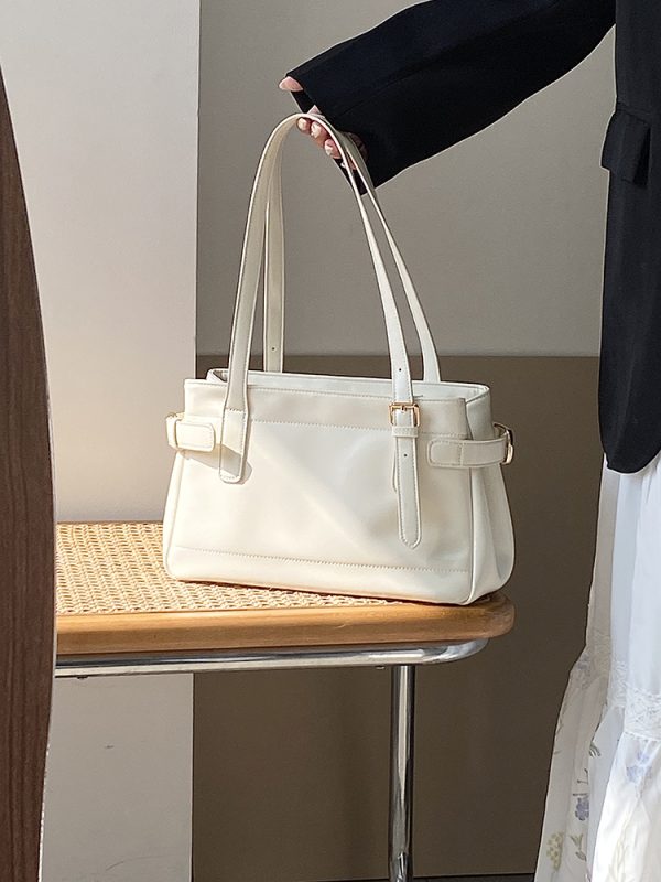Vintage Korean Style Women's Tote Bag - High-End Large Capacity Handheld Commuter Shoulder Bag for 2025