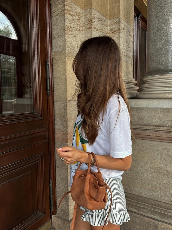 Vintage Lemon Print Oversized Short Sleeve T-Shirt for Women - Retro Summer 90s Style Hot Girl Top