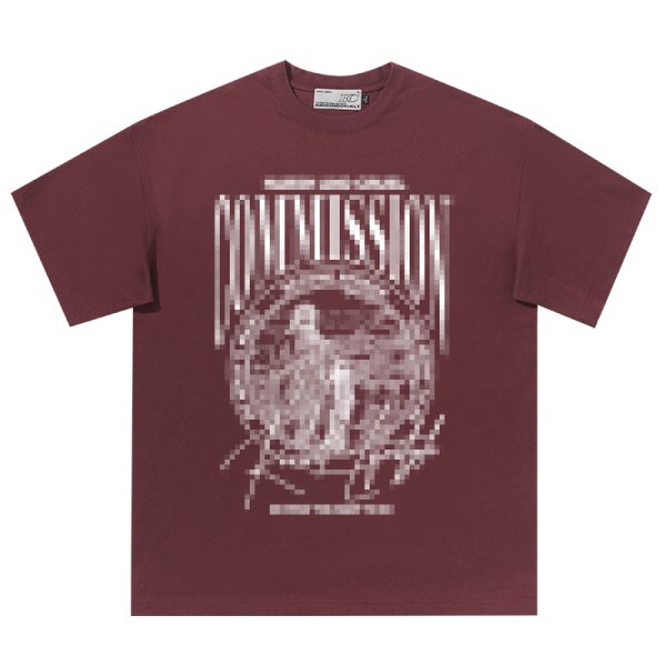 Vintage Letter Print Loose Fit Pure Cotton Couple T-Shirt in 90s Style