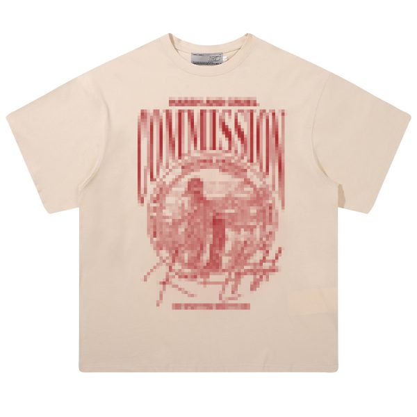 Vintage Letter Print Loose Fit Pure Cotton Couple T-Shirt in 90s Style
