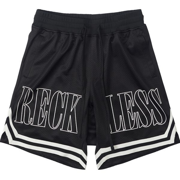 Vintage Loose Fitness Basketball Shorts with Large Logo Print - Street Style, Athletic Wear for Men - Trendy Urban Fashion