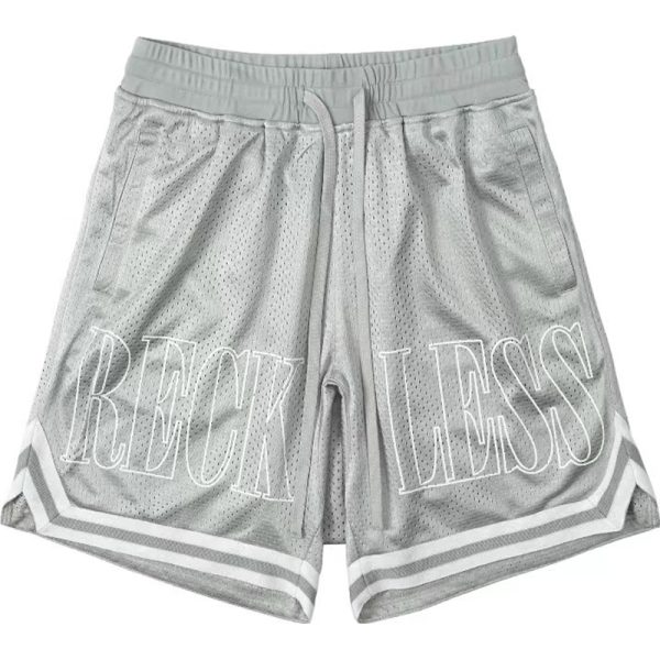 Vintage Loose Fitness Basketball Shorts with Large Logo Print - Street Style, Athletic Wear for Men - Trendy Urban Fashion