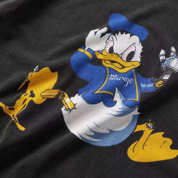Vintage Mickey Graphic T-Shirt for Women - Retro Washed Short Sleeve Tee in Trendy Street Style