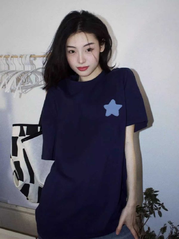 Vintage Oversized Short-Sleeve T-Shirt for Women - American High Street Style, Pure Cotton Summer Top, Y2K Fashion