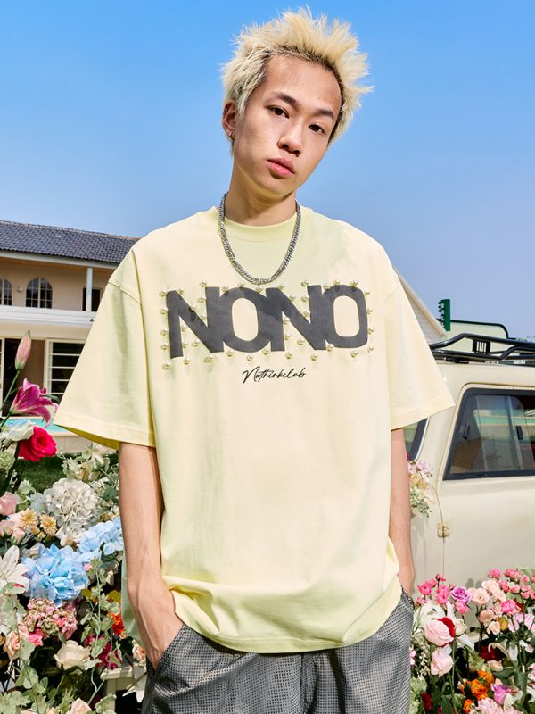 Vintage Pearl Letter Short Sleeve T-Shirt for Men and Women - Trendy Loose Fit, 2025 Summer Style, Y2K Inspired Fashion