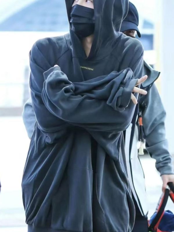 Washed Vintage Hoodie - Loose Oversized Sweatshirt Inspired by 90s G-Dragon Style