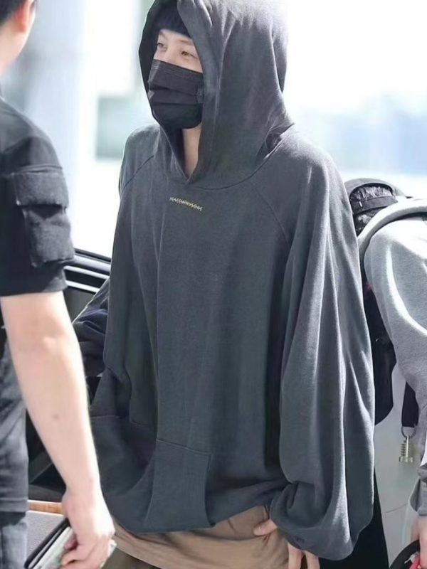 Washed Vintage Hoodie - Loose Oversized Sweatshirt Inspired by 90s G-Dragon Style