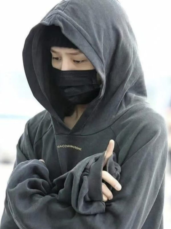 Washed Vintage Hoodie - Loose Oversized Sweatshirt Inspired by 90s G-Dragon Style