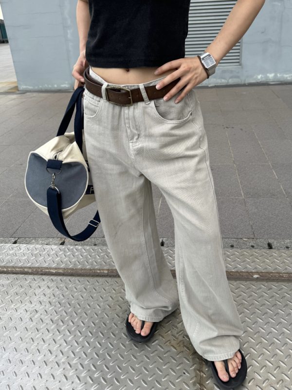 Water-Washed Soft Denim Straight Loose Pants for Men and Women - American Retro Style, Versatile Everyday Streetwear