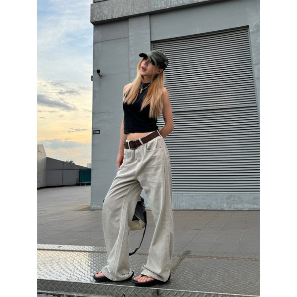 Water-Washed Soft Denim Straight Loose Pants for Men and Women - American Retro Style, Versatile Everyday Streetwear