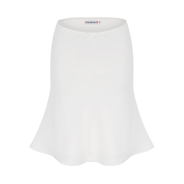 White Draped Midi Skirt for Women - Summer Mid-Waist Fitted Mermaid Style, European & American A-Line Design, Trendy Fashion Piece