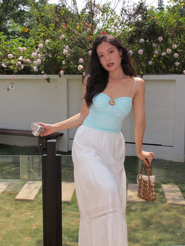 White High-Waisted French-Style Vacation Skirt - Itchy Texture Cake Skirt for Summer, Trendy and Chic
