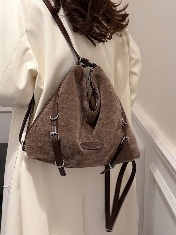 Winter Casual Suede Crossbody Bag - Large Capacity Commuter Backpack for Women - Multi-Use 2025 Trend