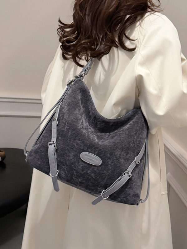 Winter Casual Suede Crossbody Bag - Large Capacity Commuter Backpack for Women - Multi-Use 2025 Trend