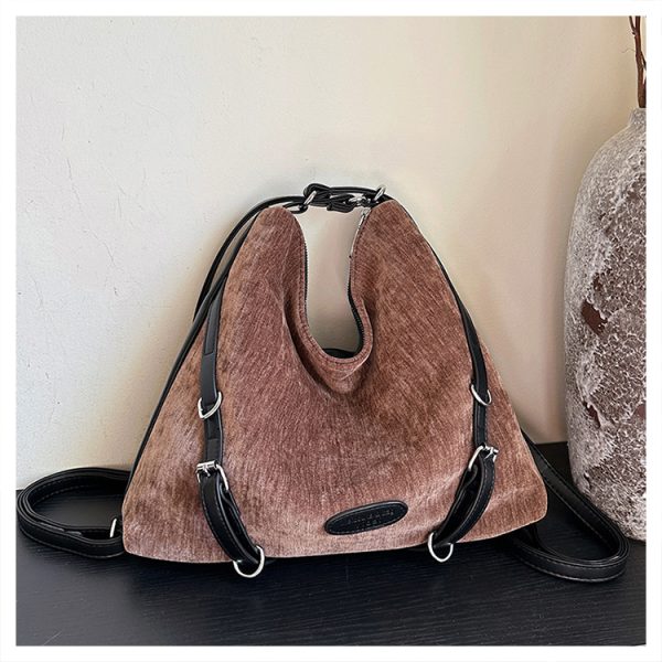 Winter Casual Suede Crossbody Bag - Large Capacity Commuter Backpack for Women - Multi-Use 2025 Trend