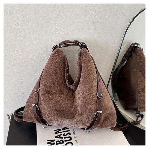 Winter Casual Suede Crossbody Bag - Large Capacity Commuter Backpack for Women - Multi-Use 2025 Trend