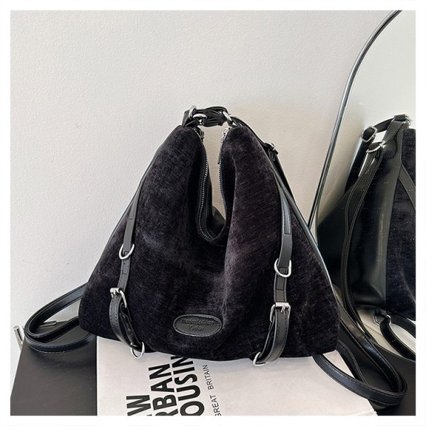 Winter Casual Suede Crossbody Bag - Large Capacity Commuter Backpack for Women - Multi-Use 2025 Trend