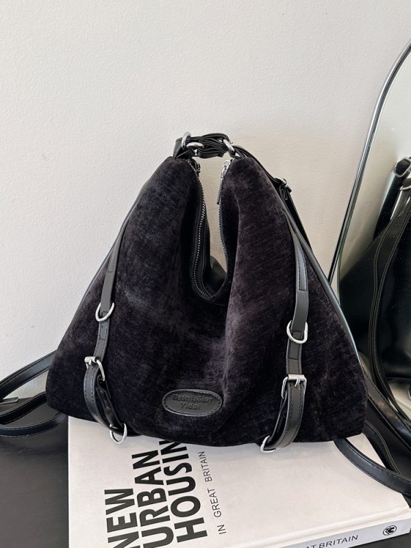 Winter Casual Suede Crossbody Bag - Large Capacity Commuter Backpack for Women - Multi-Use 2025 Trend